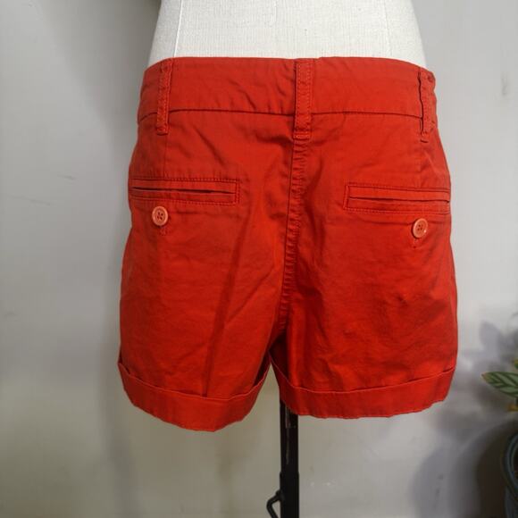 Y2K J. CREW Red Low Rise Chino Shorts Cuffed Clean Girl Indie Fairy Preppy 2 - Picture 6 of 9